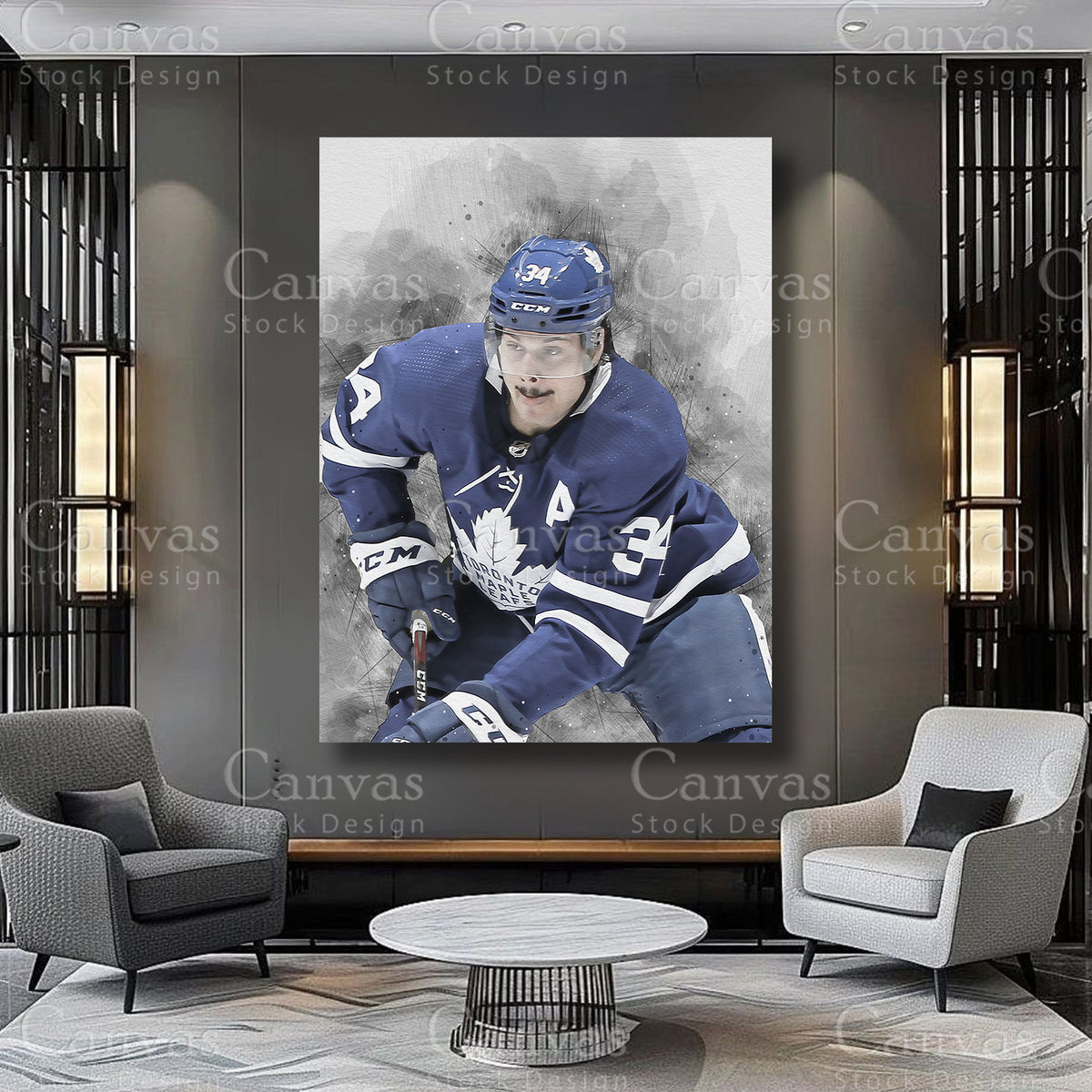 Auston Matthews Athlete Wall Art on Premium Canvas