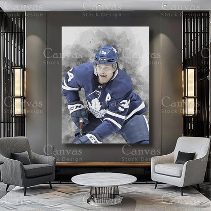 Auston Matthews Athlete Wall Art on Premium Canvas