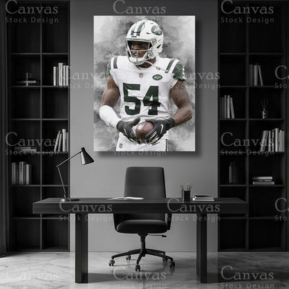 Avery Williamson linebacker wall art on premium canvas