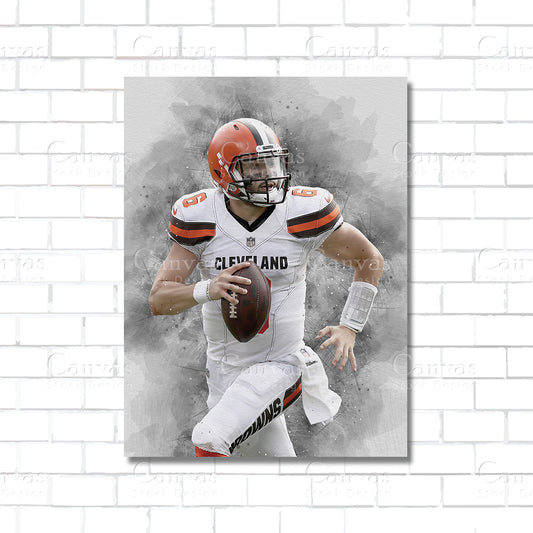 Baker Mayfield Canvas Wall Art – NFL Quarterback Legend Print