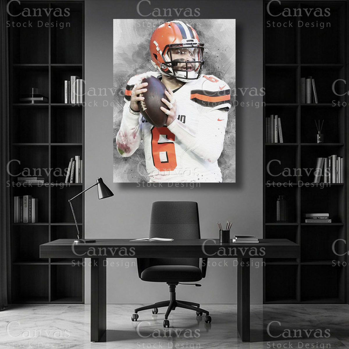 Baker Mayfield quarterback NFL wall art