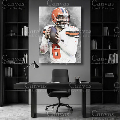 Baker Mayfield quarterback NFL wall art