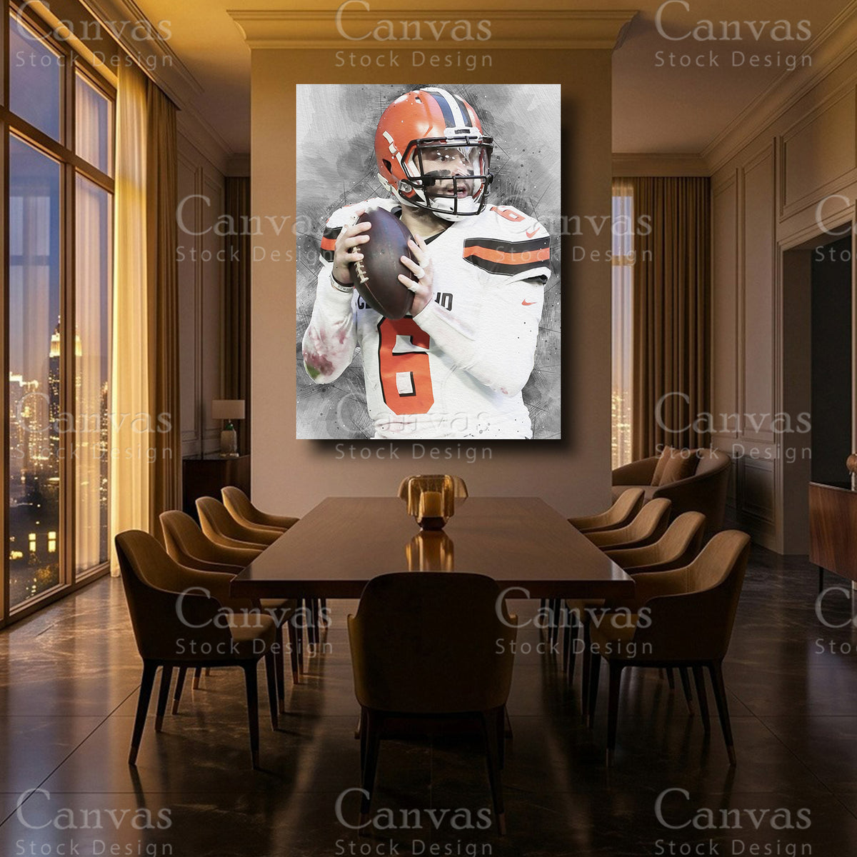 Baker Mayfield luxury NFL canvas wall artwork