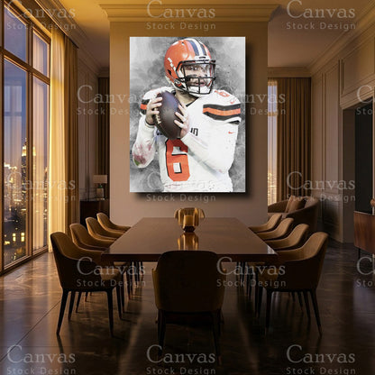 Baker Mayfield luxury NFL canvas wall artwork