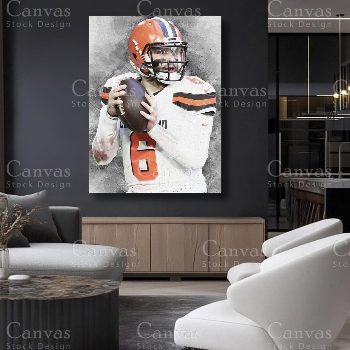 Baker Mayfield statement quarterback canvas art