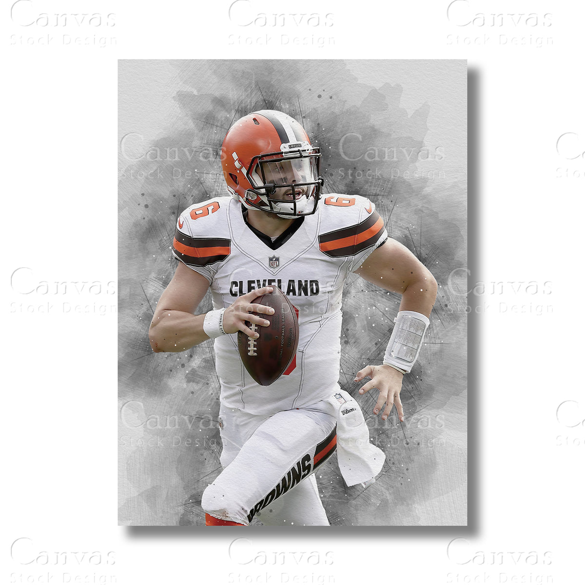 Baker Mayfield Signature Quarterback Canvas Wall Art