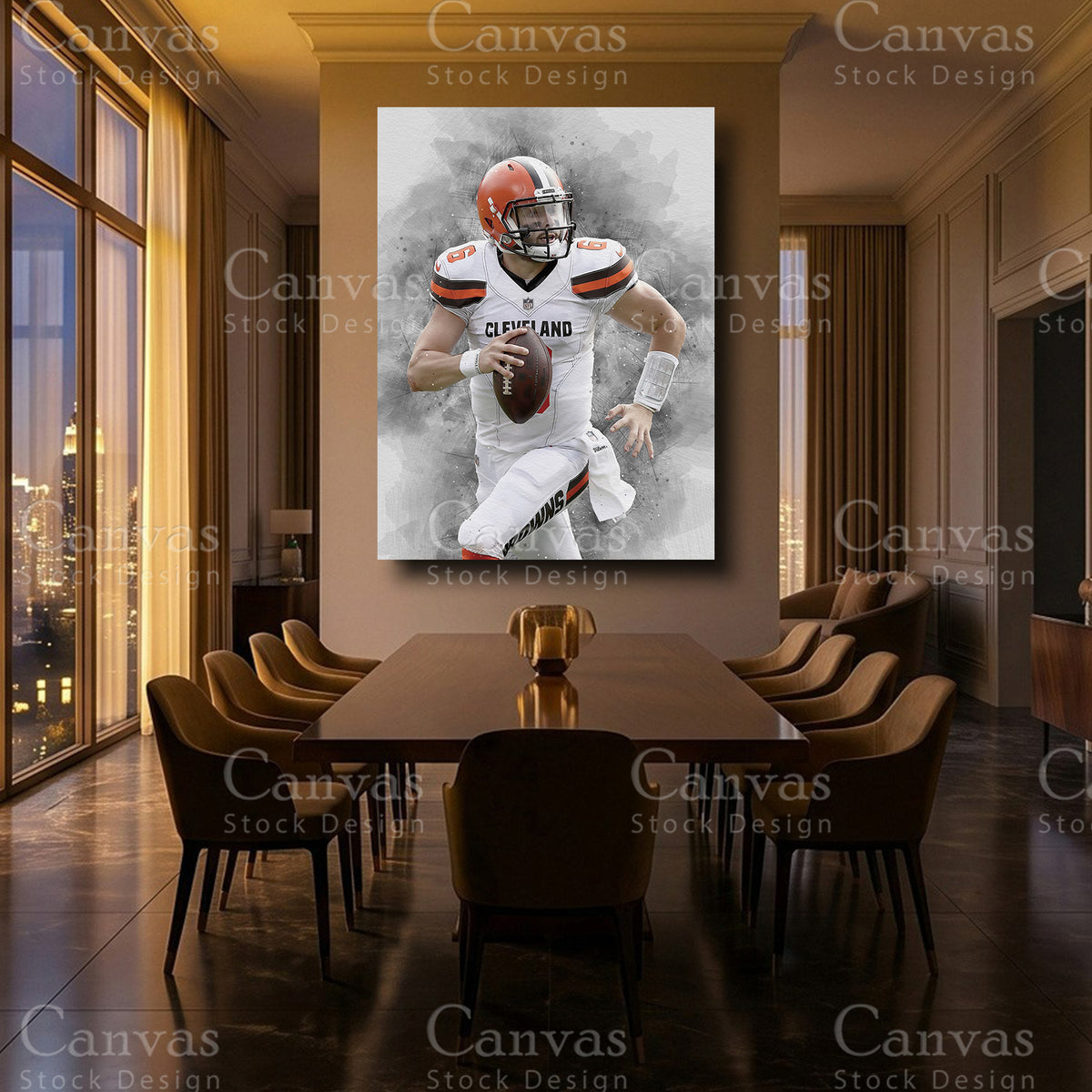 Baker Mayfield luxury NFL canvas wall art