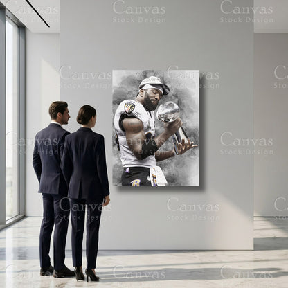 Baltimore Ravens inspired Ed Reed canvas wall print