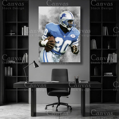 Barry Sanders running back NFL wall art