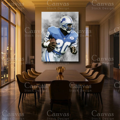 Barry Sanders luxury NFL canvas wall artwork