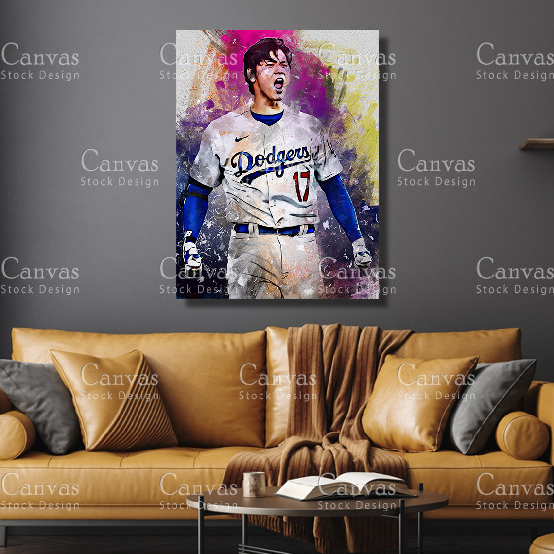 Shohei Ohtani Canvas Frame, Kids Wall Decor, Baseball Fan, Man Cave Gift for Him - Her, Sports Canvas Wall Art