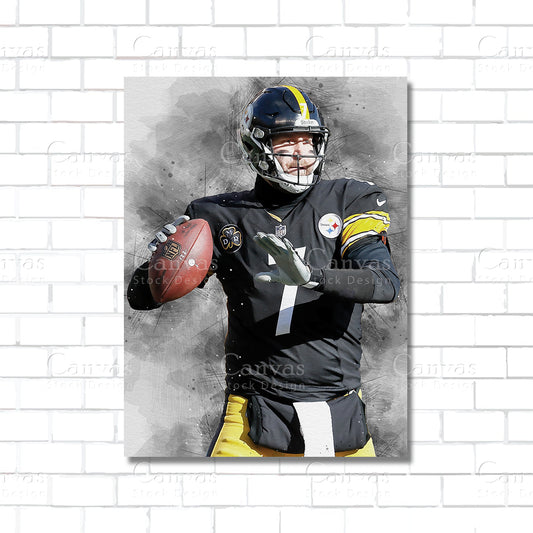 Ben Roethlisberger Canvas Wall Art – Pittsburgh Steelers NFL Poster
