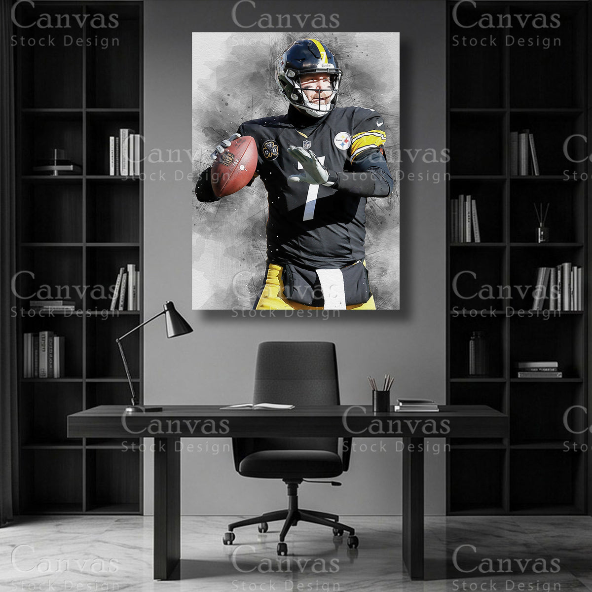Ben Roethlisberger quarterback football wall art