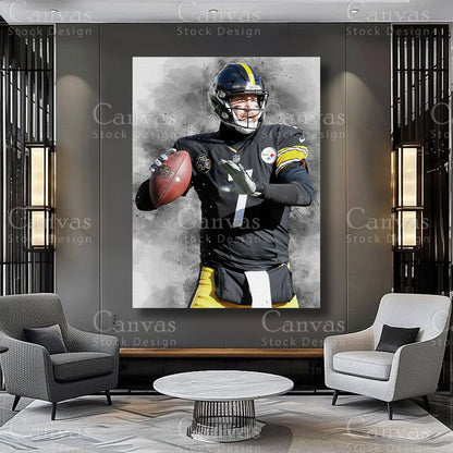 Ben Roethlisberger athlete canvas artwork on premium canvas