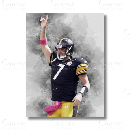 Ben Roethlisberger Legacy NFL Canvas Wall Art