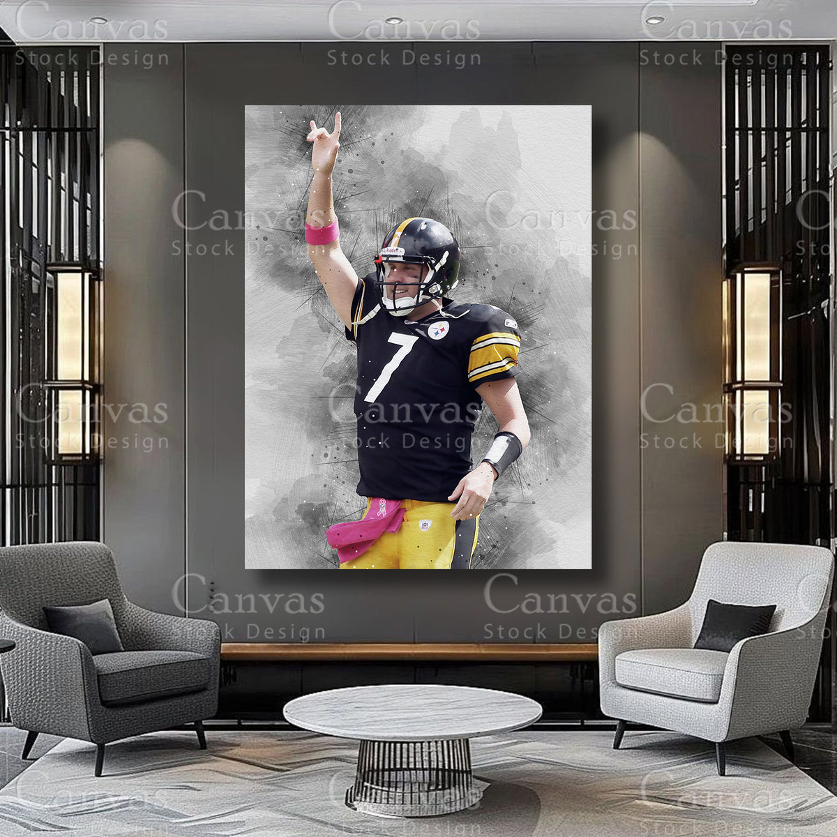 Ben Roethlisberger athlete artwork on premium canvas