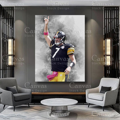 Ben Roethlisberger athlete artwork on premium canvas