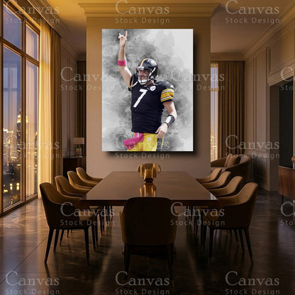 Ben Roethlisberger luxury NFL canvas wall artwork