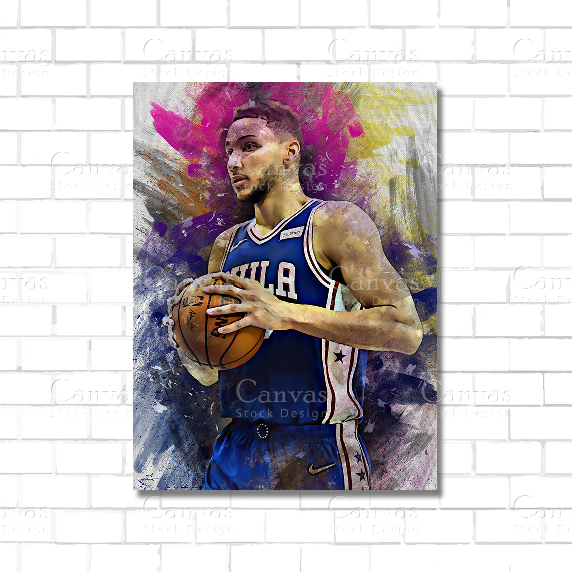 Ben Simmons Canvas Wall Art – Basketball Poster Print for Sports Decor