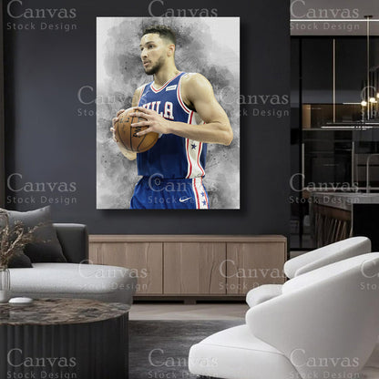 Ben Simmons statement basketball canvas artwork