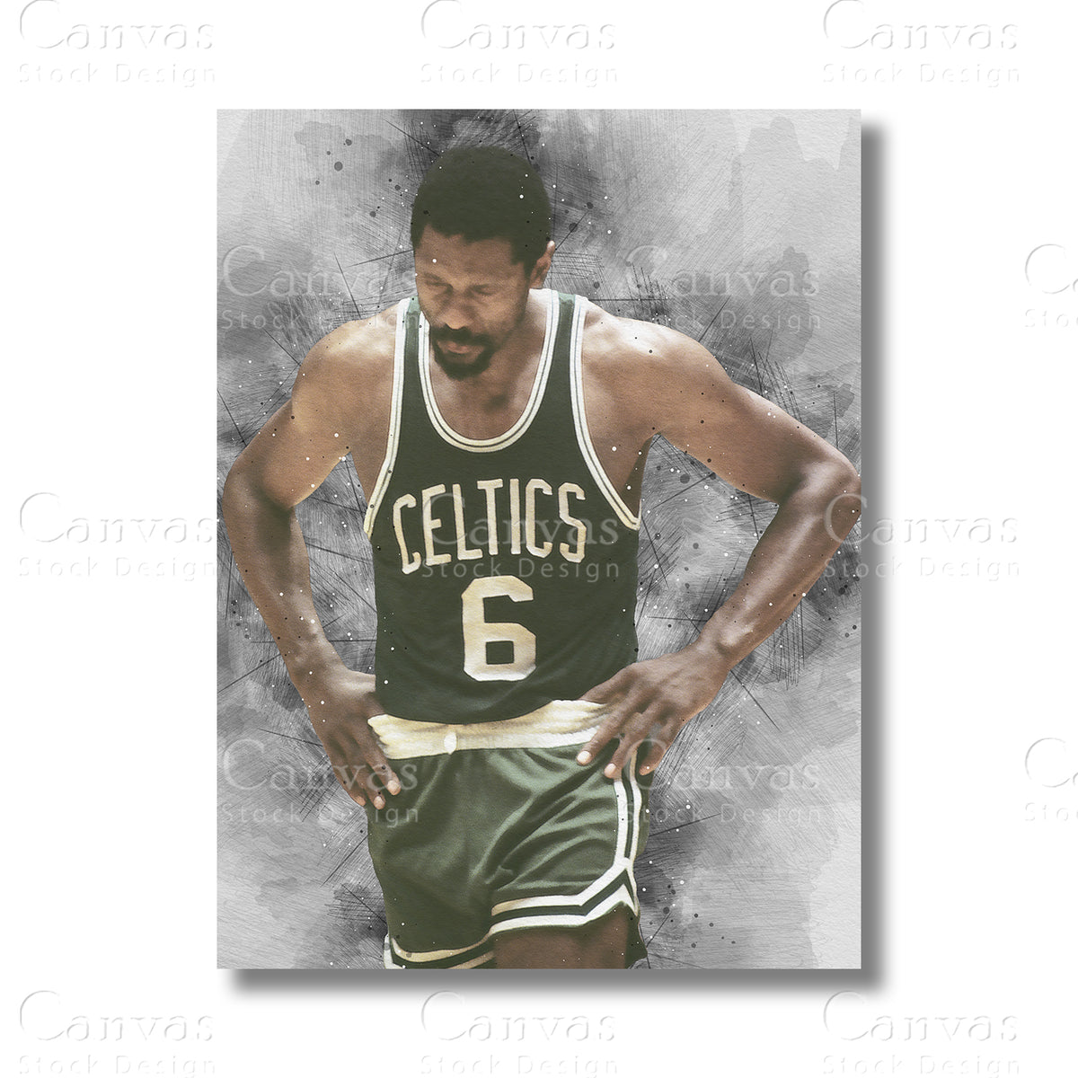 Bill Russell Legacy Basketball Canvas Wall Art