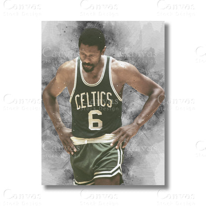 Bill Russell Legacy Basketball Canvas Wall Art