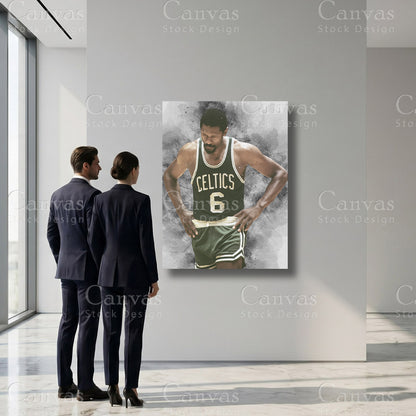 Bill Russell athlete wall art for refined interiors