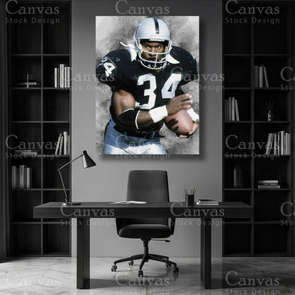 Bo Jackson NFL athlete wall art on premium canvas
