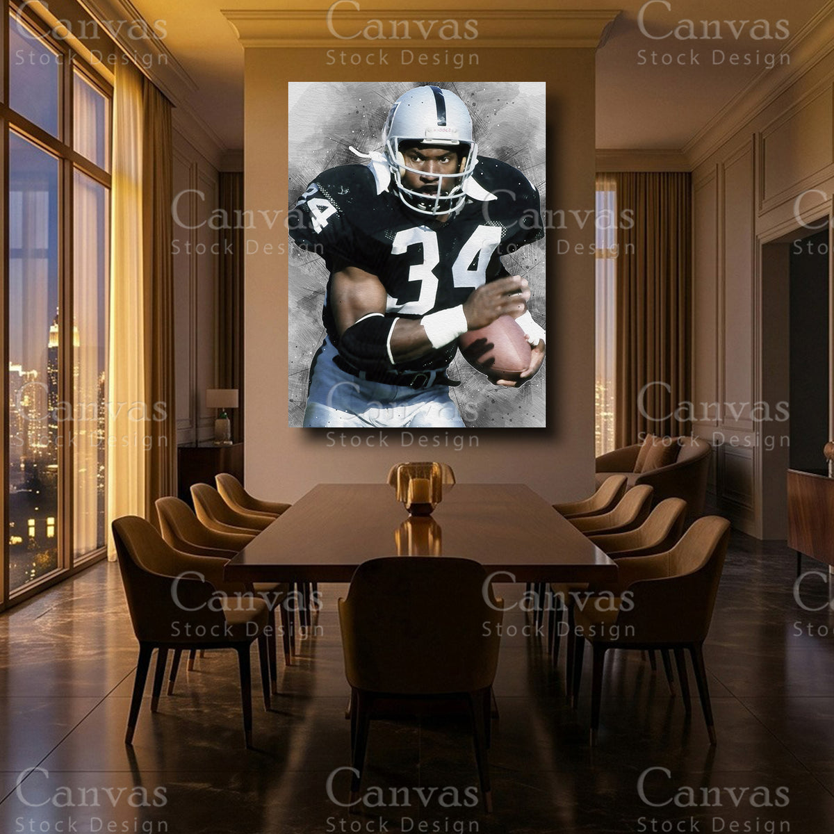 Bo Jackson luxury sports canvas wall art
