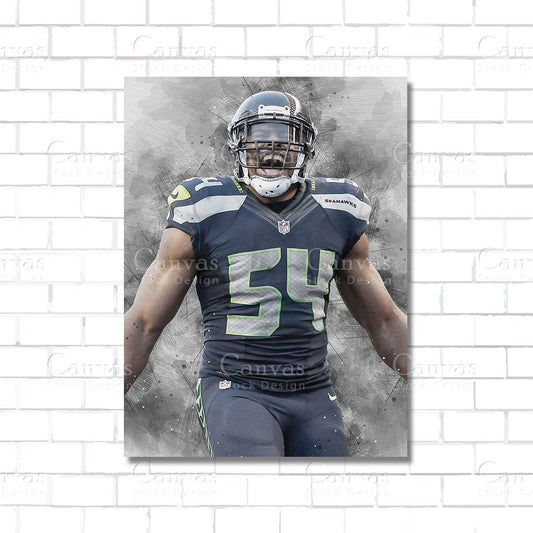 Bobby Wagner Canvas Wall Art – NFL Linebacker