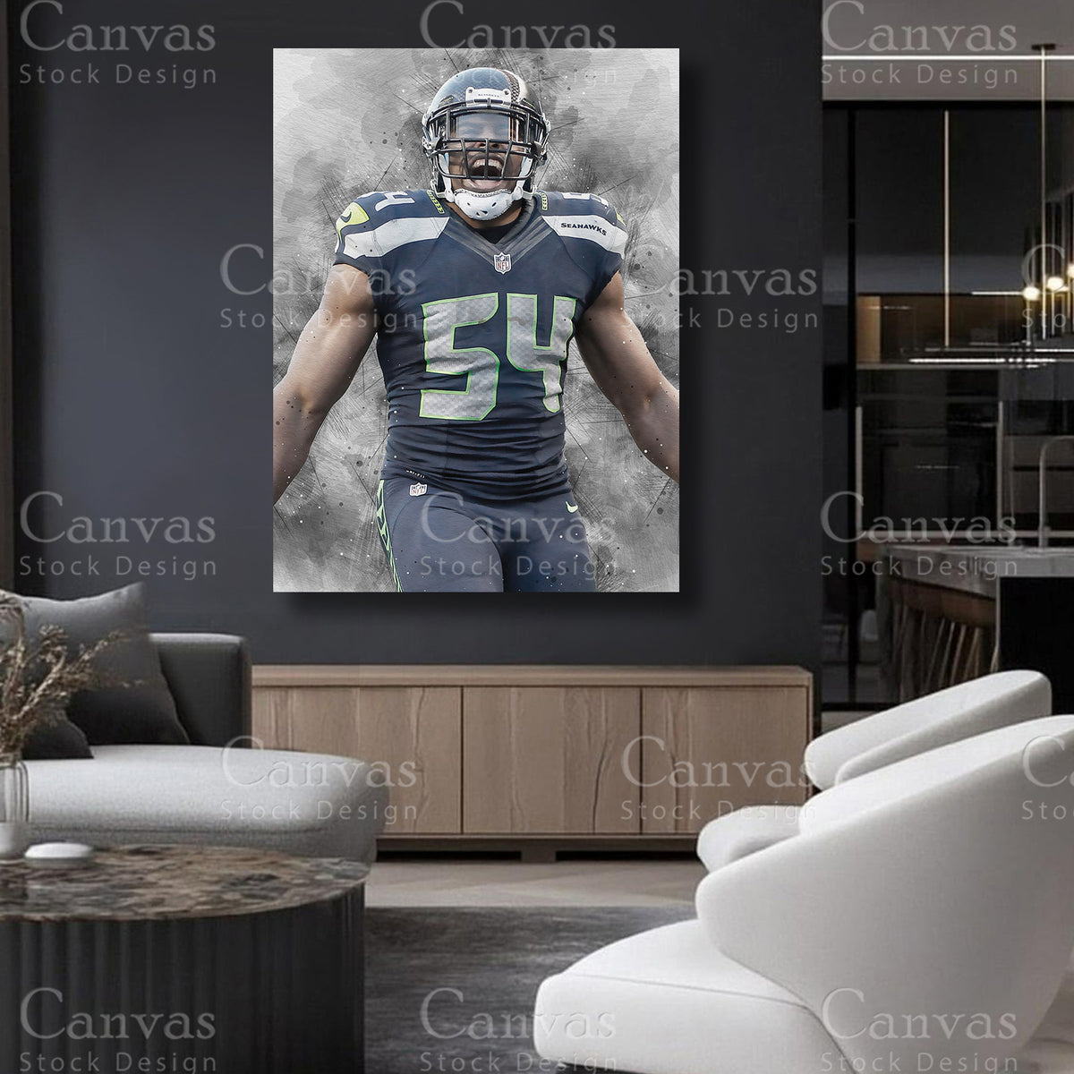 Bobby Wagner professional football artwork
