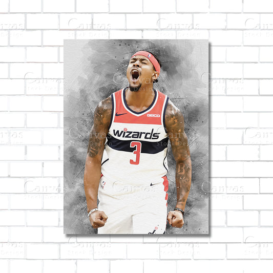 Bradley Beal canvas wall art basketball poster print