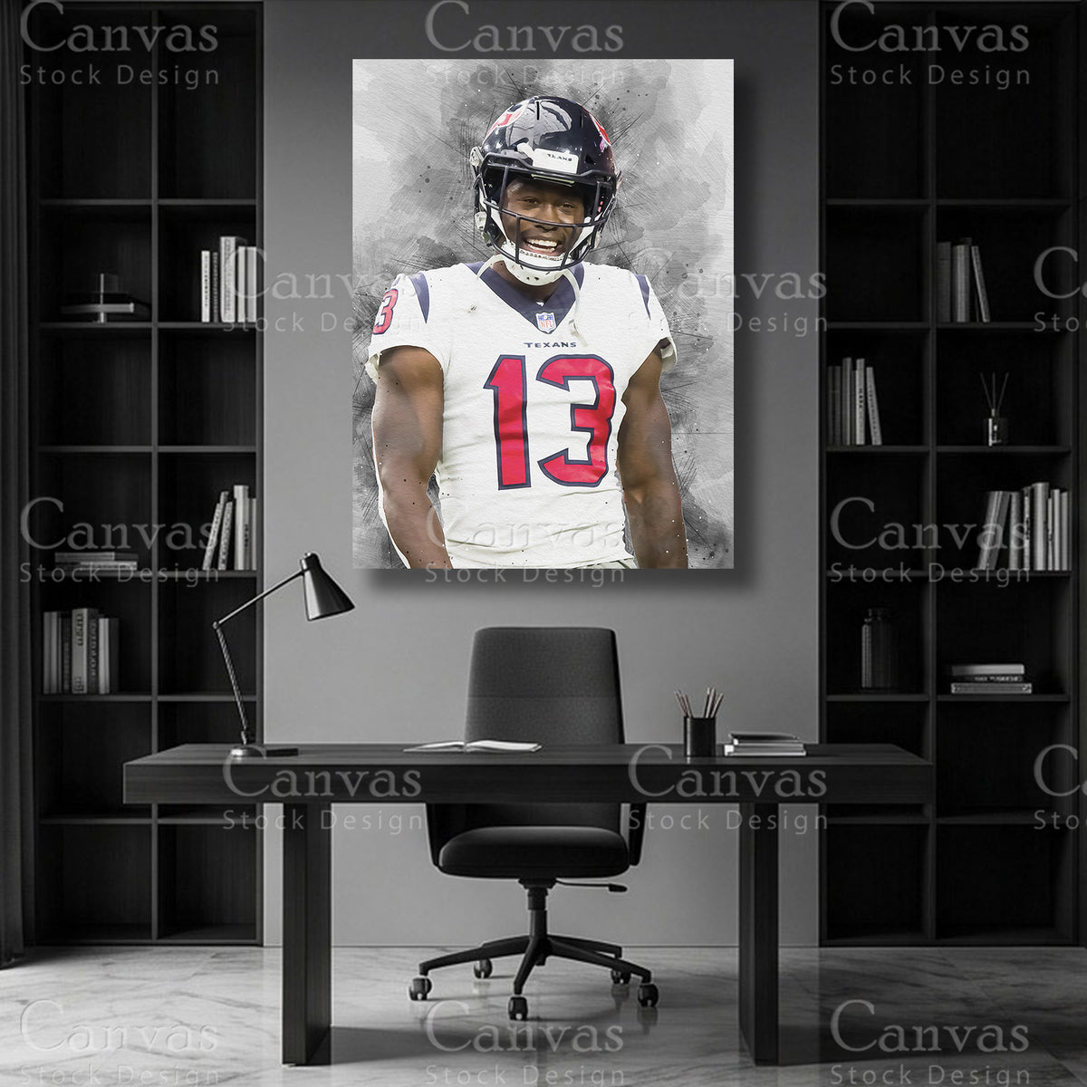 Brandin Cooks wide receiver wall art on premium canvas