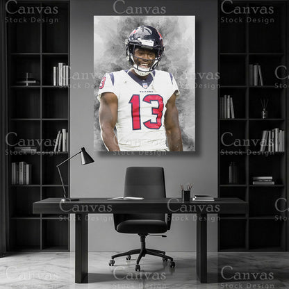 Brandin Cooks wide receiver wall art on premium canvas