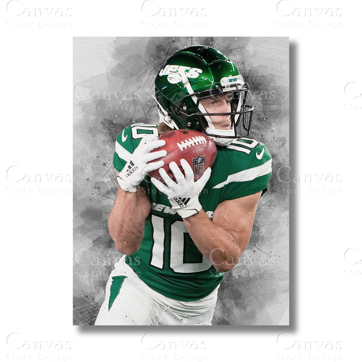 Braxton Berrios Elite Football Canvas Wall Art