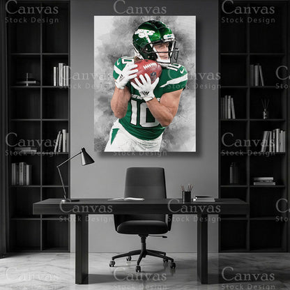 Braxton Berrios wide receiver wall art on premium canvas
