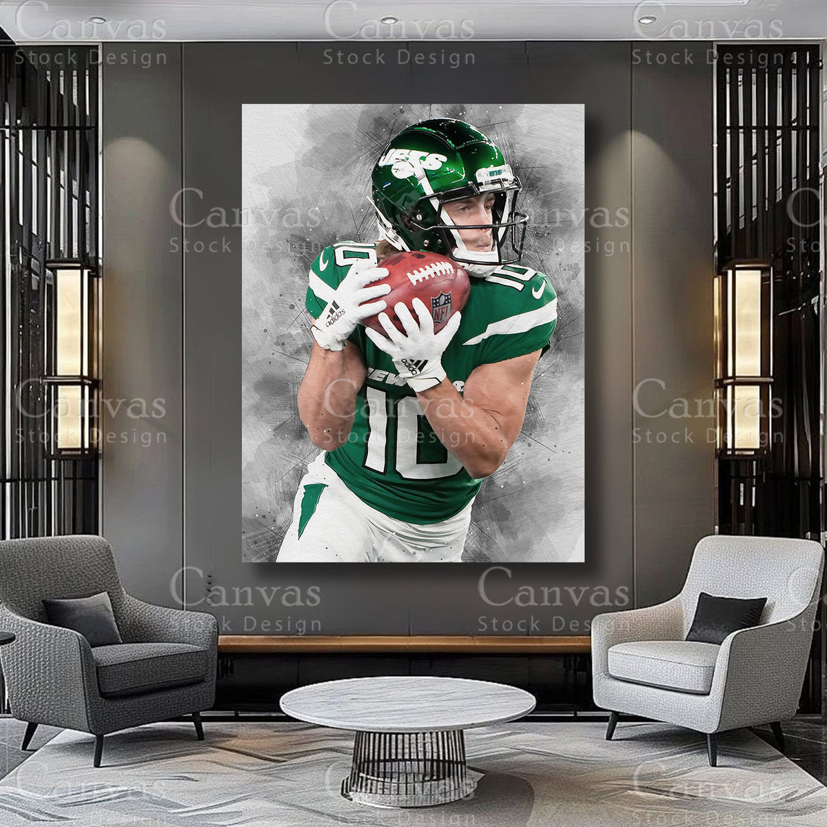 Braxton Berrios football athlete canvas artwork