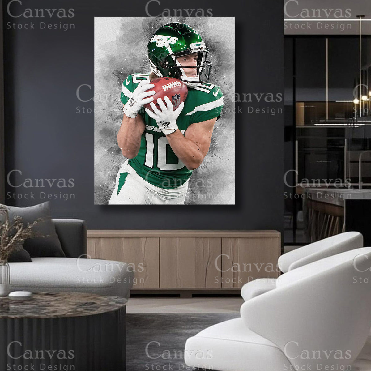 Braxton Berrios wide receiver sports artwork