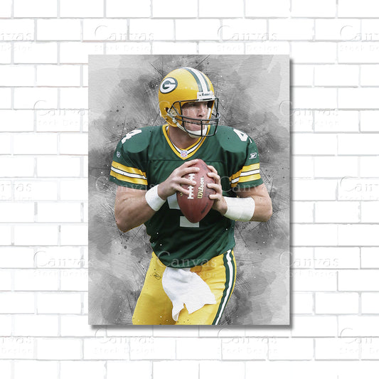 Brett Favre Canvas Wall Art – NFL Legend Poster