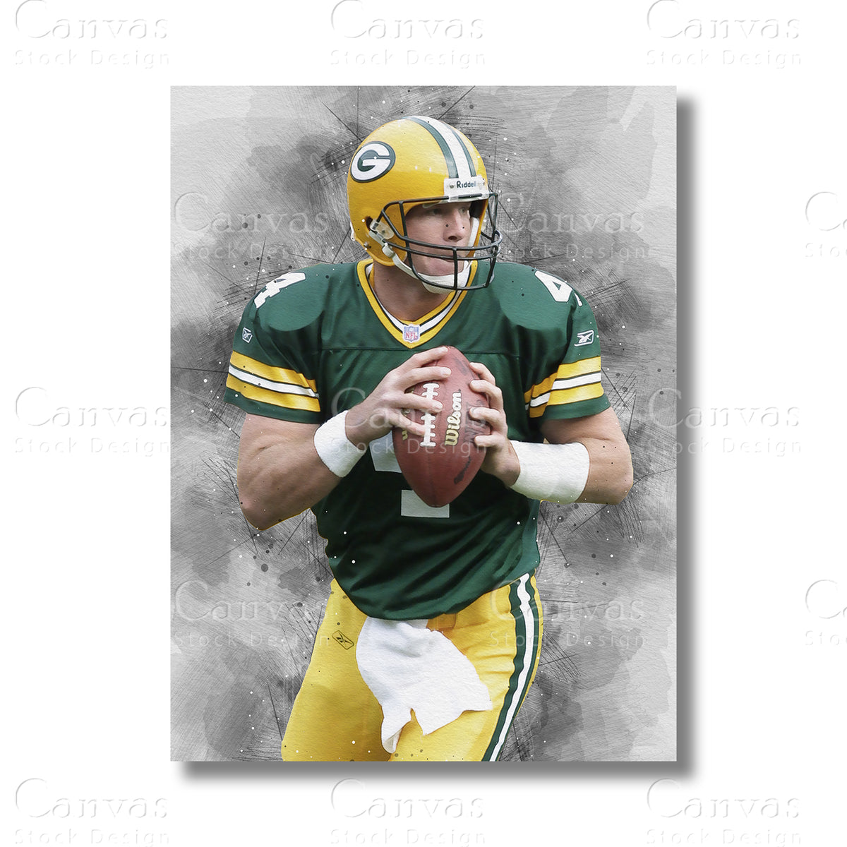 Brett Favre Quarterback Heritage Canvas Wall Art