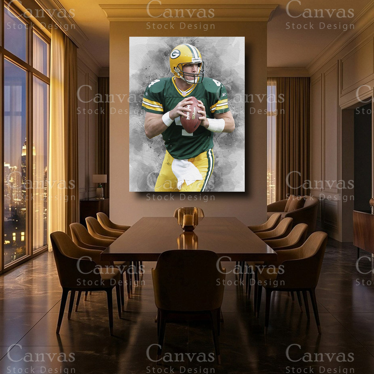 Brett Favre luxury NFL canvas wall art