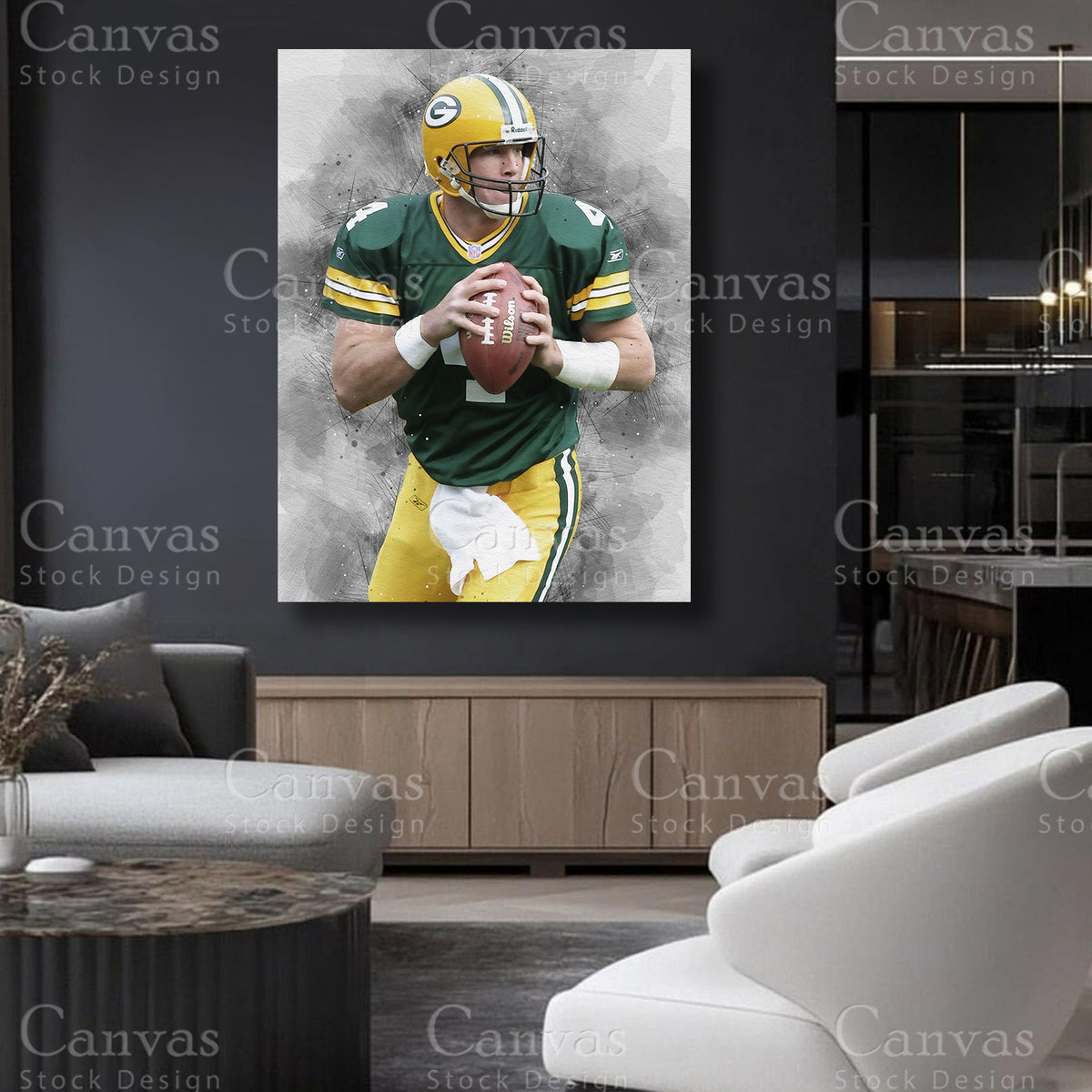Brett Favre classic quarterback sports artwork