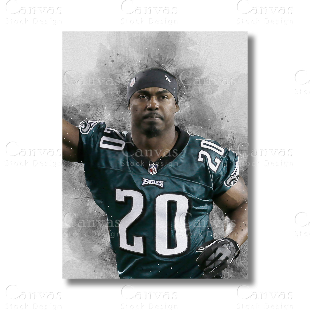 Brian Dawkins Defensive Icon Canvas Wall Art