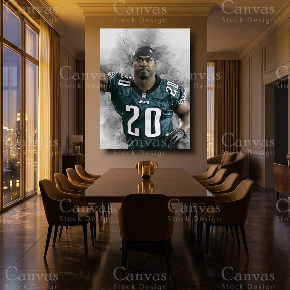 Brian Dawkins luxury NFL canvas wall art