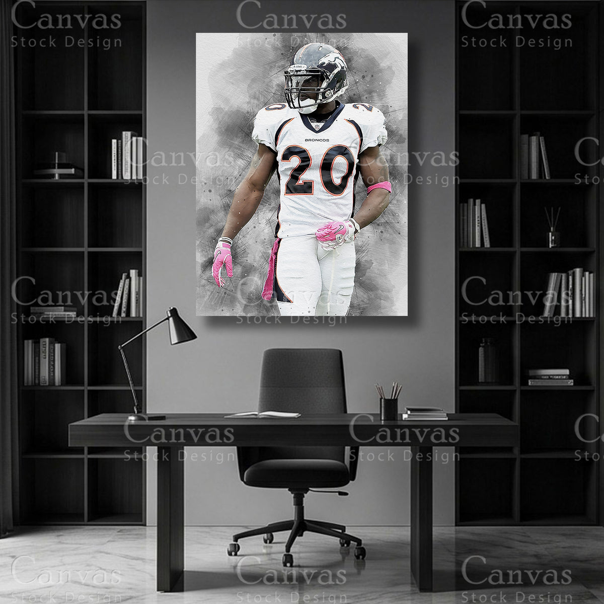Brian Dawkins safety football wall art