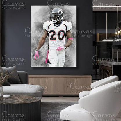 Brian Dawkins statement defensive sports canvas