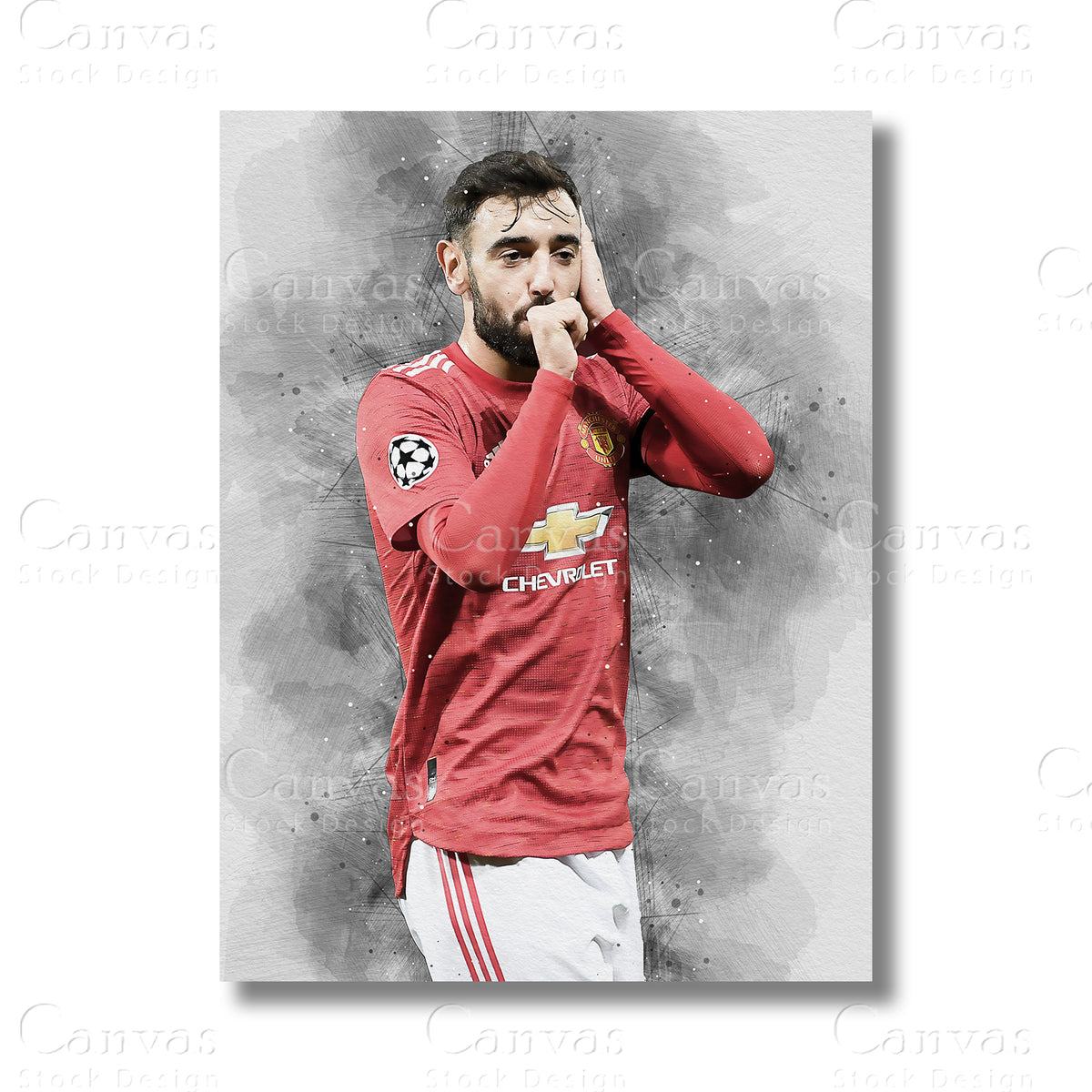 Bruno Fernandes Signature Football Canvas Wall Art