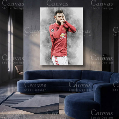 Bruno Fernandes Football Canvas Artwork