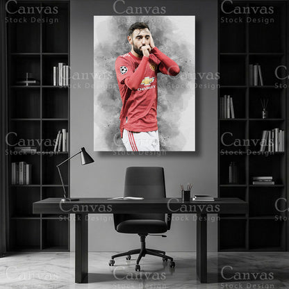 Bruno Fernandes Soccer Canvas Wall Art