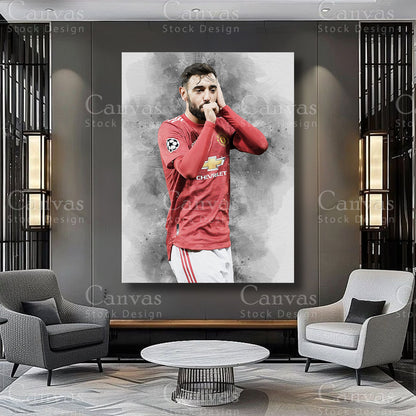 Bruno Fernandes Athlete Wall Art on Premium Canvas
